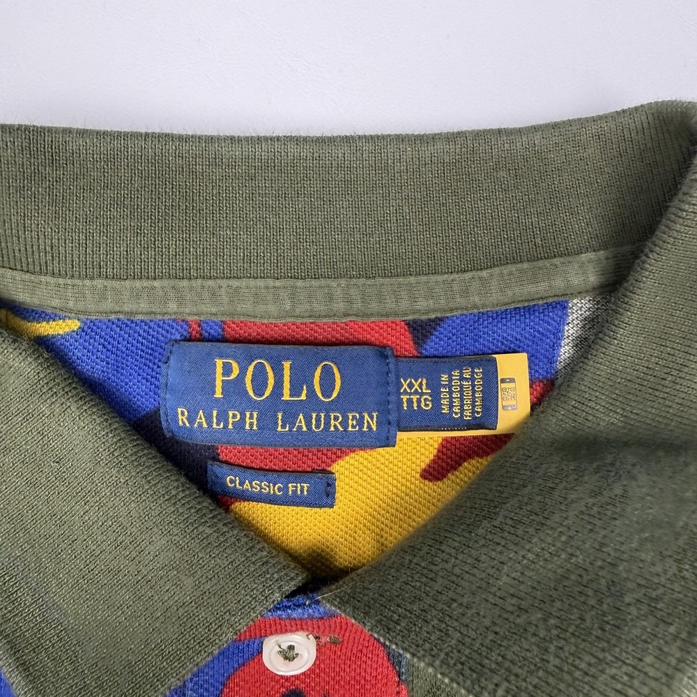 Polo Ralph Lauren Polo Shirt Mens 2XL Multicolor Camo Polo Player Classic Fit - Picture 2 of 7